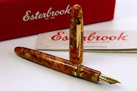 Esterbrook Estie Honeycomb E426-M - Gele/oranje Gemarmerde Vulpen
