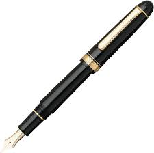 PLATINUM Japanse Vulpen #3776 Century - Zwart met Gouden Accenten