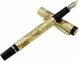 Jinhao 5000 Chinese Draak Vulpen - Geel & Goud