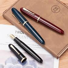 Jinhao 9019 Dadao Vulpen - Zwart Acryl met Gouden Clip