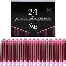 Wordsworth & Black 24 Stuks Paarse Vulpen Inktvullingen