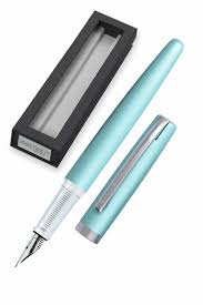Eleganza Online Vulpen in Satijn Turquoise Metaal