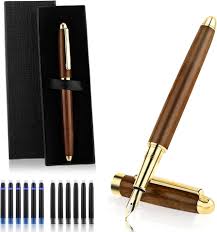 Vintage Luxe Houten Vulpen Set - TIESOME