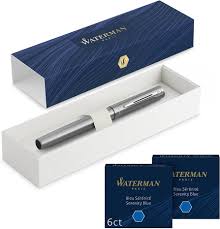 Waterman Allure Vulpen - Chroom met Fijne Penpunt - Inclusief 12 Inktvullingen