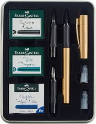 Faber-Castell Grip Edition Vulpen Set - Royal Blauw in Luxe Houten Doos