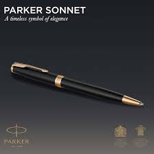 Parker Sonnet Balpen | Zwart met Gouden Rand | Medium Punt