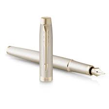 Parker IM Monochrome Vulpen - Champagnekleurig met Blauwe Inkt