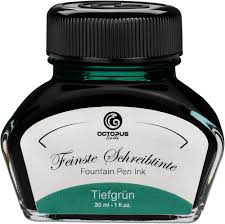 Diep Groene Vulpeninkt - 30 ml in Inktglas voor Kalligrafie