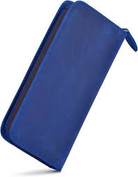 Erifa 3 Slot Lederen Case Set - Blauw Crazy Horse