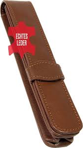 Online Klassiek Leren Etui voor Pennen - Bruin
