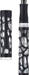 Asvine V169 Vacuüm Vulpen - Mat Zwart met Transparant Skelet en Zwarte Medium Punt