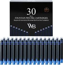 Wordsworth & Black Vulpen Inktvullingen - Set van 30 Blauw