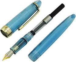 Jinhao 992 Transparante Blauwe Vulpen - Fijne Punt