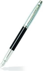 Sheaffer 100 Zwarte Chroom Vulpennen met Middelgrote Veer