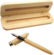 WJUAN Vintage Bamboe Vulpen Set - 14 cm