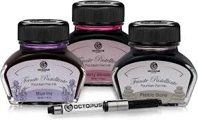 Octopus Pastel Inktset - 3 x 30ml Vulpeninkt met Converter