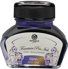 Octopus Fluids Djinn Sheen Inkt - Blauwe Vulpennkt in Inktglas